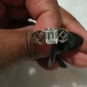 925 Princess Cut Out Silver Ring